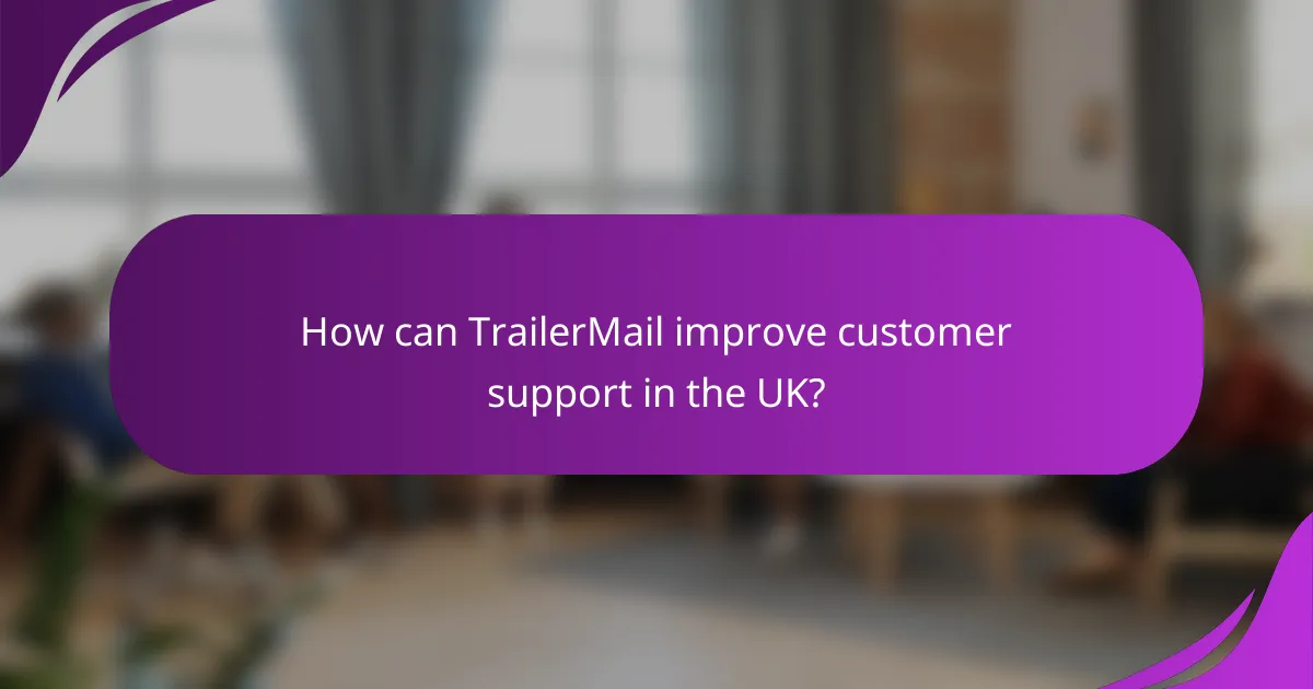 How can TrailerMail improve customer support in the UK?