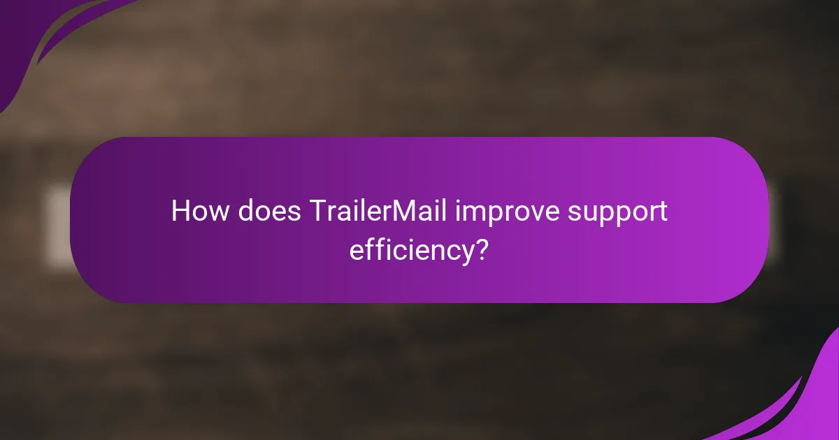 How does TrailerMail improve support efficiency?