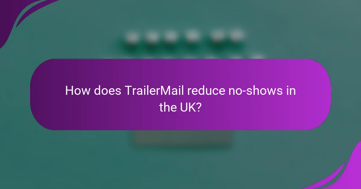 How does TrailerMail reduce no-shows in the UK?
