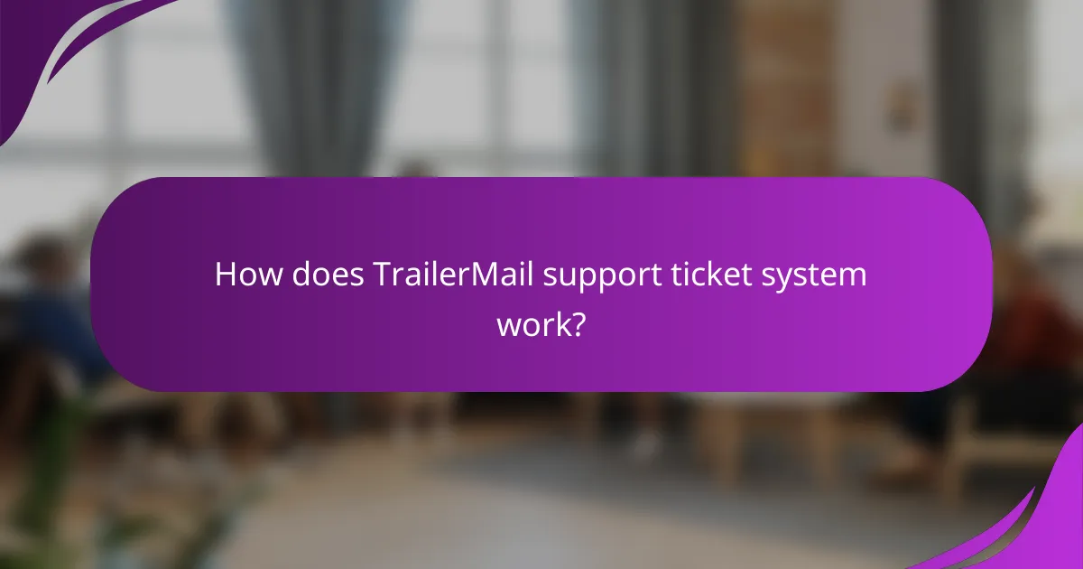 How does TrailerMail support ticket system work?