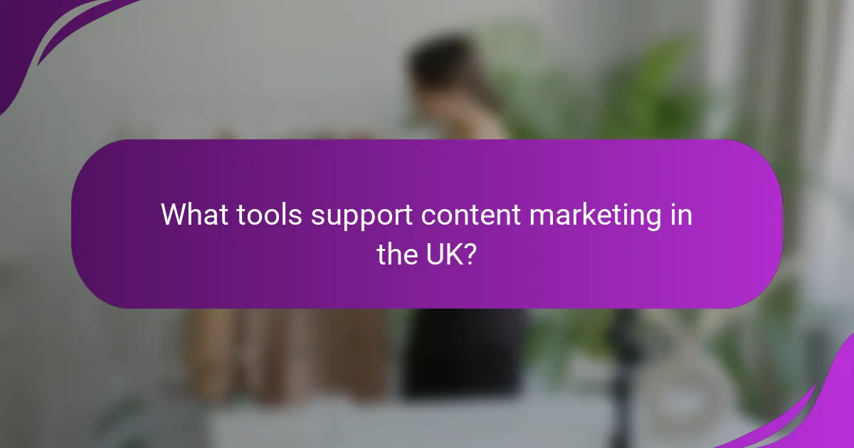 What tools support content marketing in the UK?